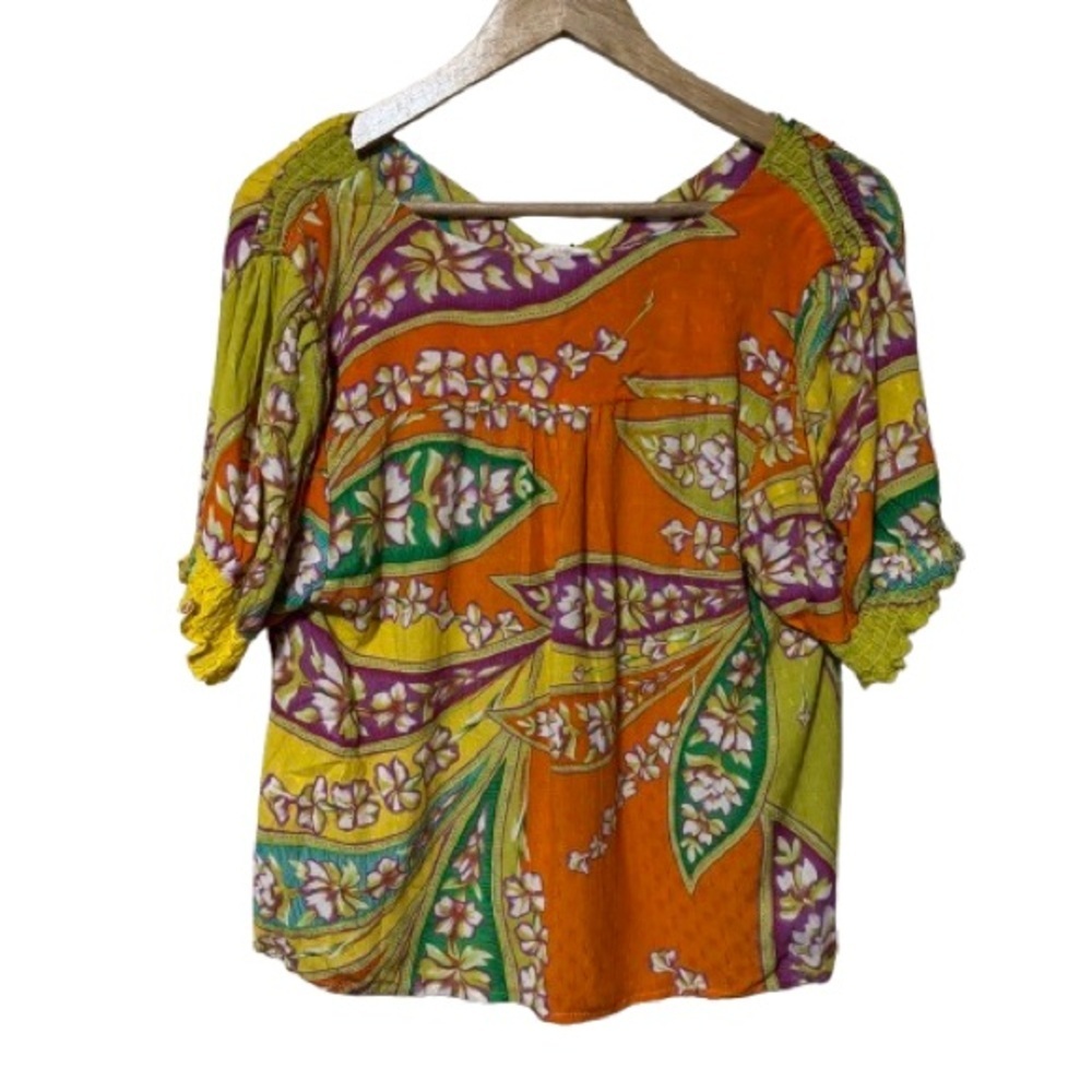 Haute Hippie Multicolor Floral Blouse Size M - Picture 2 of 6